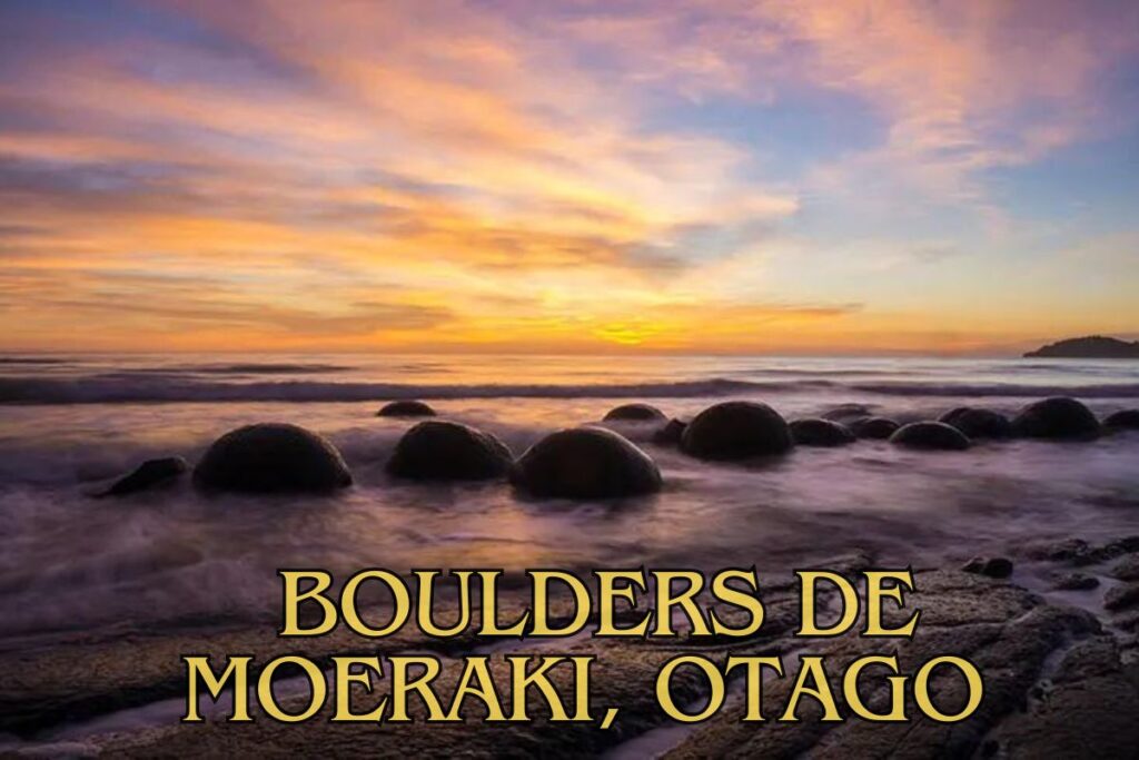 Nueva Zelanda, playa. Moeraki Boulders Beach, Otago