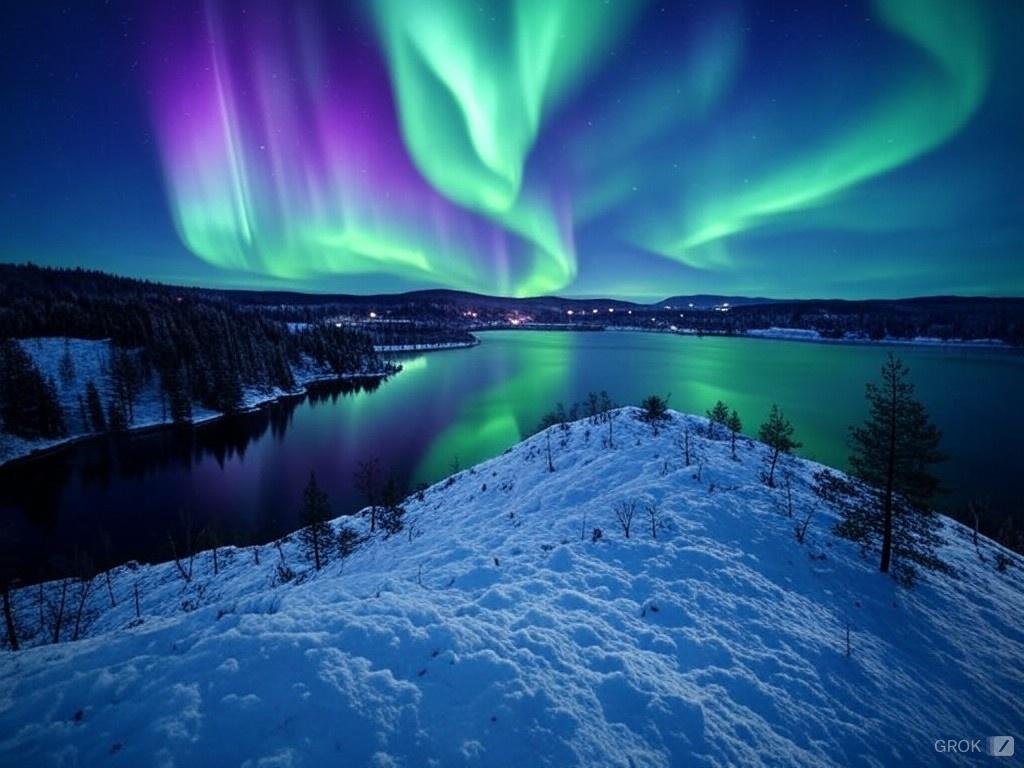 Foto de aurora boreal